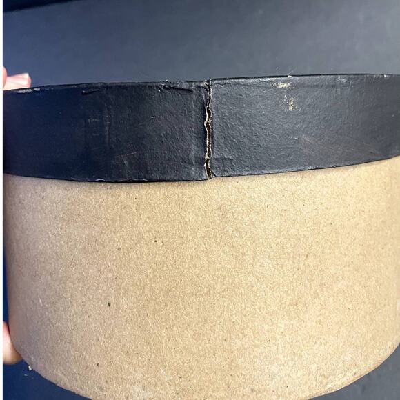 Vintage Hand Painted Cylinder Box Cardboard - Picture 9 of 9